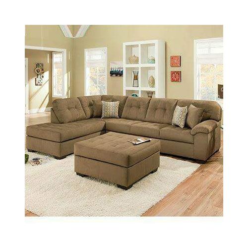 PAWAFU Brown 6 Seater L Shape Fabric Sofa Delivery To Lagos Only