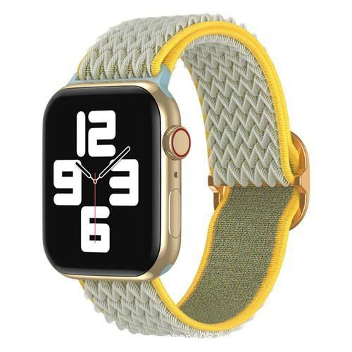 product_image_name-Generic-Super Elastic Watch Strap Flexible Nylon Sport Wristband for Iwatch Grey Gold-1