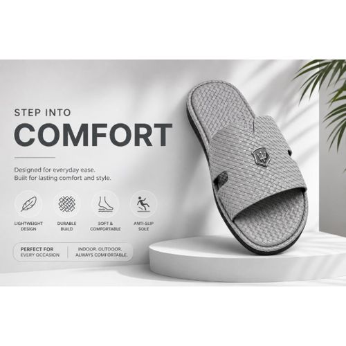 Fashion Mens Genuine Leather Pam Slippers - image 2