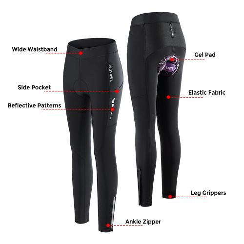 WOSAWE Women Cycling Pants With Pocket Breathable Padded Bike