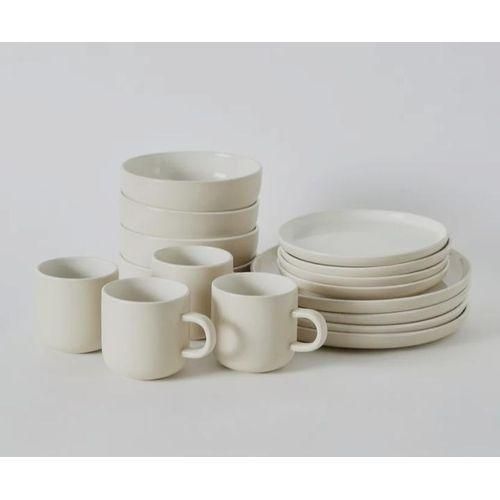 Generic Solid Stoneware Dinner Plate Set 16pcs