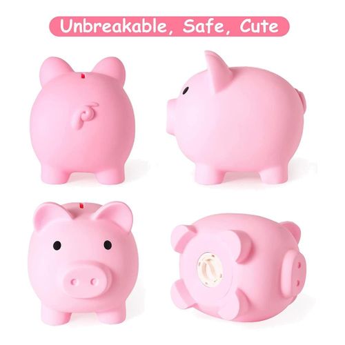 Pink Piggy Banks, Piggy Bank for Girls Boys Kids A New Piggy Bank for  Boys,Girls,Kids,Adult Coin Bank (Pink)