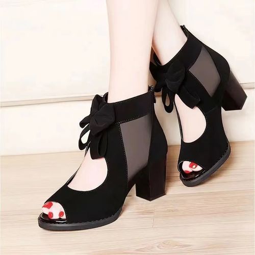 Fashion Ladies Fashion Chunky Heel Bow Sandals Black Jumia Nigeria
