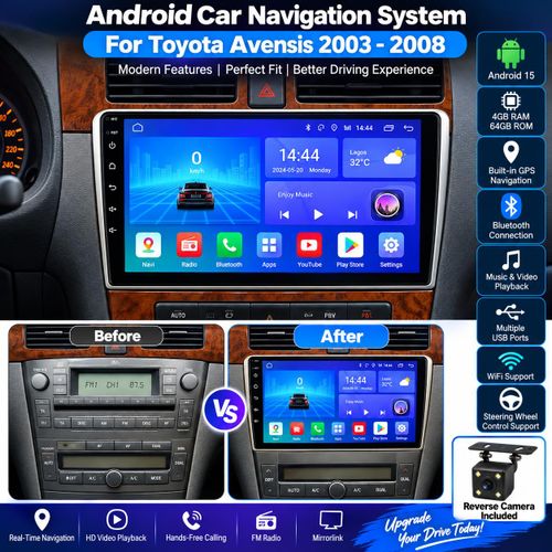 Generic Toyota Avensis 2003–2008 Android Car Navigation Multimedia Player With GPS & Reverse Camera - image 2