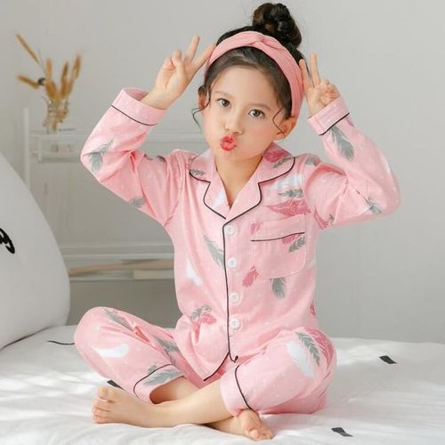 Generic Infant Satin Pajamas Sets For Girls Boy Casual Sleepwear 2