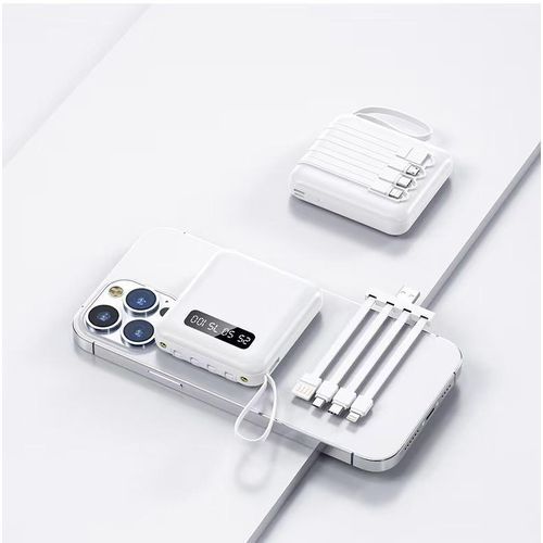 Generic 20000mAh Mini Fast-Charging Power Bank with Built-in Cable, Large Capacity - image 5