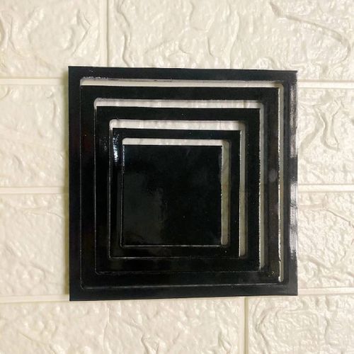 Generic 5pcs 3d Indoor Wooden Decor Square Studio Stickers - Black - image 6