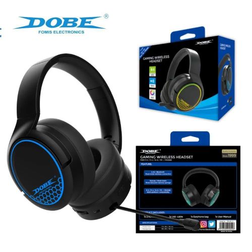 Dobe TP5-35110 Wireless Gaming Headset – 2.4G & Bluetooth, Compatible with PS5/PS4/Switch/Smartphones