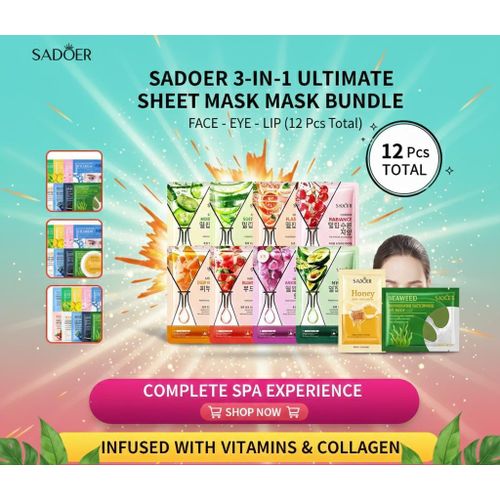 product_image_name-SADOER-Ultimate 3-in-1 Sheet Mask Bundle (12 Pcs Total): Collagen & Hyaluronic Acid Face Mask, Lip Mask, & Under-Eye Patch Set - Hydrating & Anti-Aging Skincare Treat-1