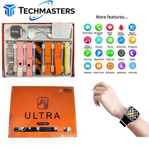 Generic Series 10 Ultra3 7-in-1 Strap 2.3" Bluetooth Call Full Touchscreen Smartwatch- For Android and iOS
