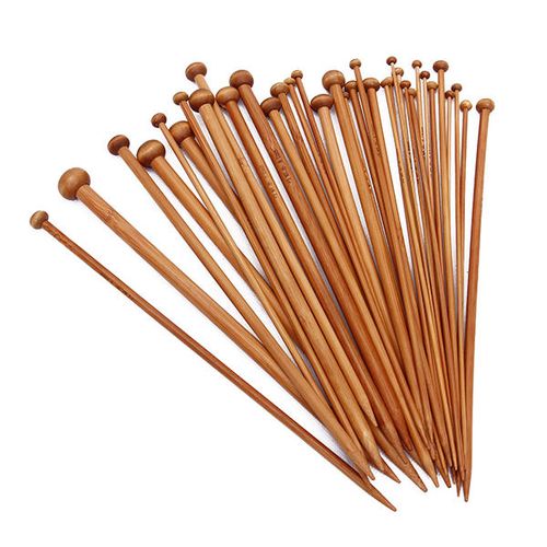 36pcs Carbonized Bamboo Knitting Needle Set 25cm Length Single