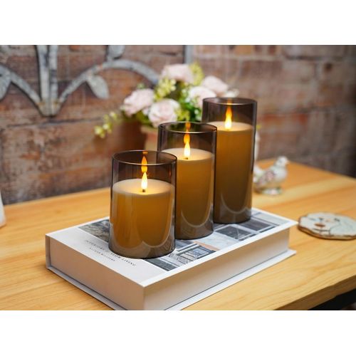 Luminara Set 3 Battery Operated Flameless LED Pillar Candle