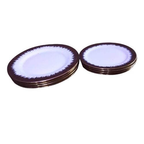 Generic Lavender Sunburst Gold-Rim Dinner Plates (Set of 8) - image 2