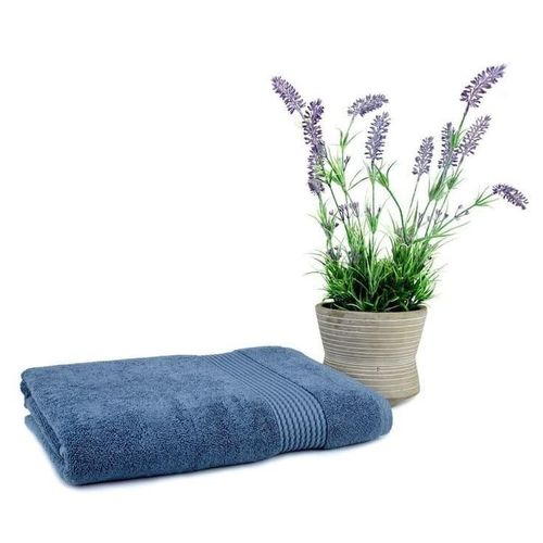 Fashion Blue Bath Towel – Soft Absorbent Towel with Decorative Stripe