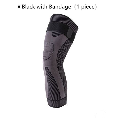 Fashion Anti-slip Elasticity Long Knee Protector Brace Leg Sleeve Calf Knee  Support Brace Protector Full Leg Warm Sport Kneepads