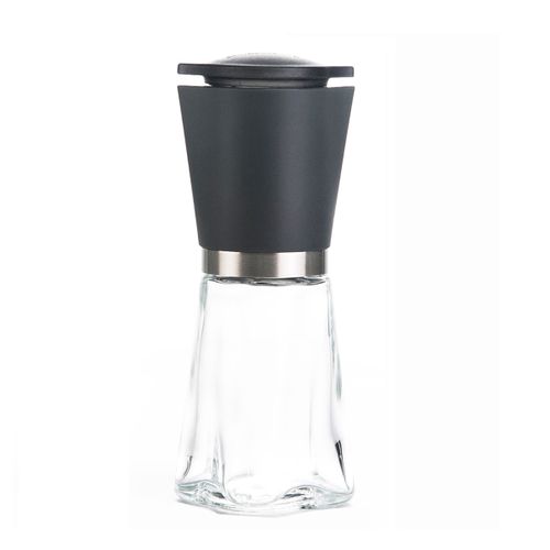 1pc Black Manual Pepper Grinder Salt Shaker Mill Kitchen Glass