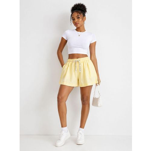Fashion Yellow Casual Shorts