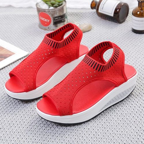 Fashion Women's Sandals Wedges Footwear Summer Platform Sandals Women Shoes  Female Slip On Peep Toe Knitted Ladies Sneakers Casual 2022