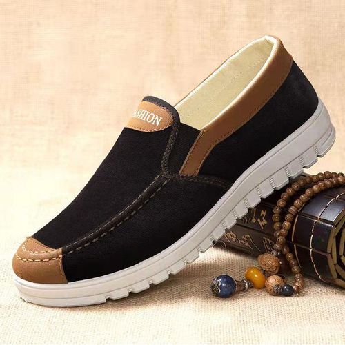 product_image_name-Men'S-MEN CLASSIC FORMAL STYLISH TRENDY SUEDE CHAIN DESIGNERS CORPORATE FASHION SHOE BLACK-3