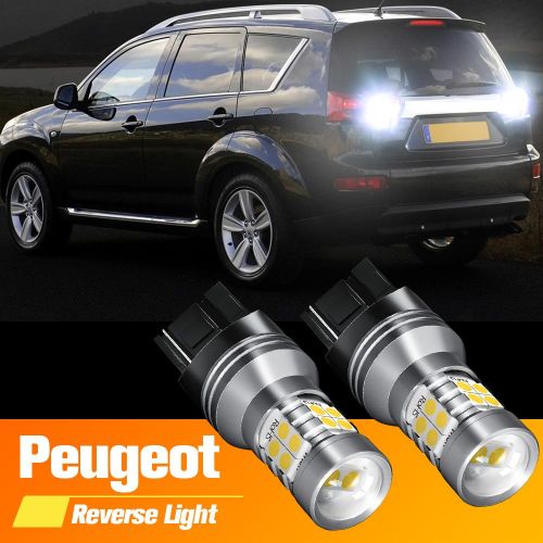 T20 W21W 7440 CANBUS LED Bulbs Error Free Backup Reverse Lights, White