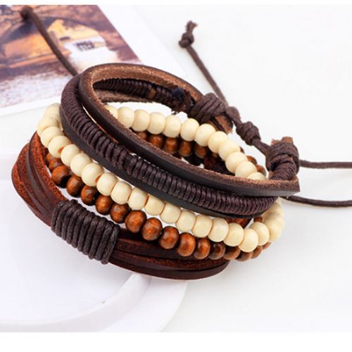 product_image_name-Fashion-Classy Unisex Stylish Leather Woven Bracelet-3