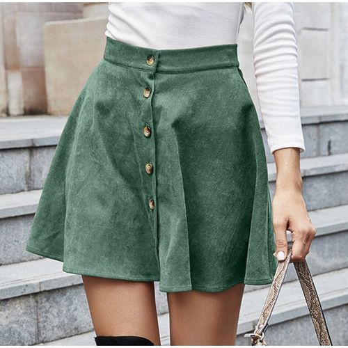 New Design Women's Yellow Skirt High Waist Skirt Decorative Pocket Women's  Mini Corduroy Short Casual Skirt - China Short Skirt and Clothing price