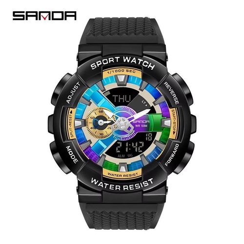 product_image_name-Sanda-Fashion Men Military Sport Dual Display Electronic Watch 50m Waterproof Shock Top Luxury Clock Digital Wristwatch -1