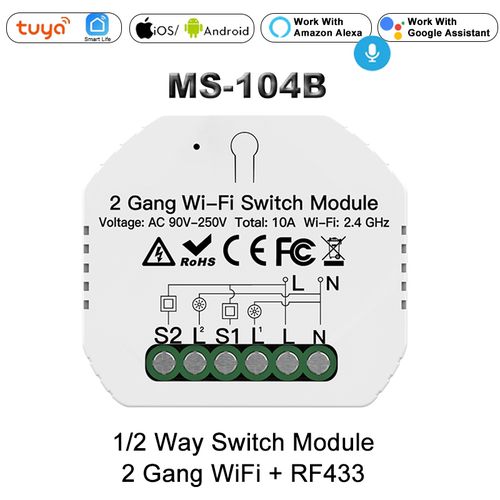 WiFi Wall Light Switch Smart Life/Tuya APP Remote Control Works