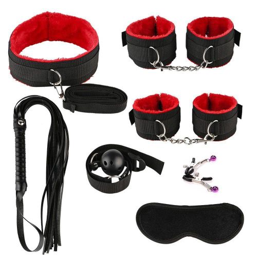product_image_name-Generic-Cuff Gag Blindfold BDSM  Bondage 7pcs BDSM Kit-1