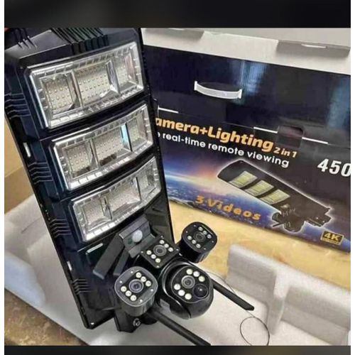 Generic HIGH QUALITY TRIPPLE LENS AUTO_TRACKING CCTV CAMERA 4G SIMCARD WITH SOLAR STREET LIGHT