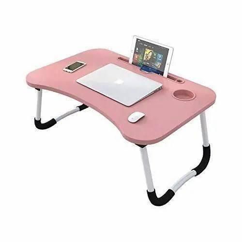 Generic Laptop Wooden Foldable Table-Pink