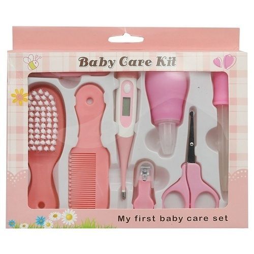 product_image_name-Generic-7 Peices Baby Care Grooming Kit Manicure Set Nail Cutter Nasal Aspitator Catarrh Mucus Sucker Thermometer Drug Dropper Comb Brush-1