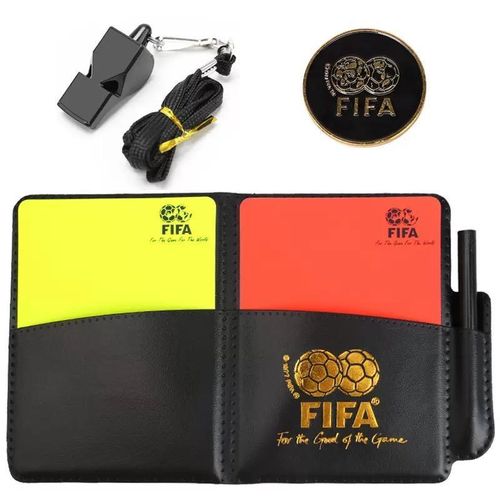 product_image_name-Generic-Sport Football Soccer Referee Wallet Notebook with Red Card and Yellow,Whistle and Toss Coin Warning Card Football Soccer Training Equipment-1