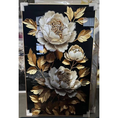 Generic Golden Deer Luxury Glass Light Foil Lines Wall Decor - image 2
