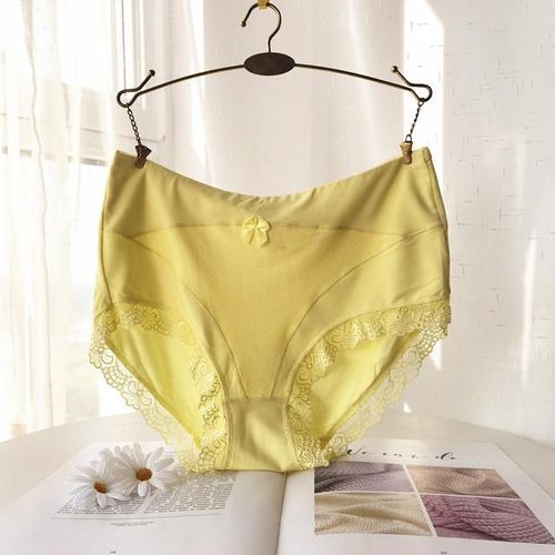 adviicd New In Women'S Underwear Women's Plus Size Underwear, Ladies Lace  High Waisted Panties , Soft Full Breathable Briefs for Women Yellow X-Large  