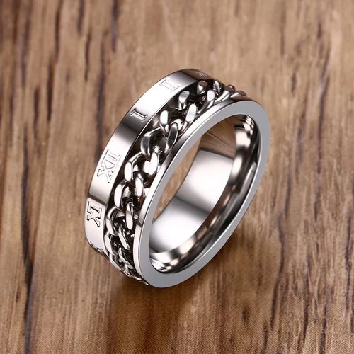 Fashion Rock Ring Rotating Chain Silver Men's | Jumia Nigeria