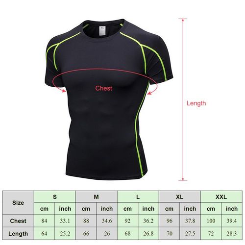 Generic 3* Men Compression Shirt Short Sleeve Quick Dry T-Shirt