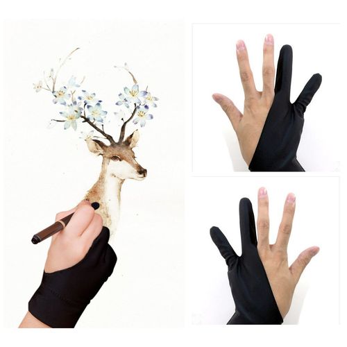 Generic 1pc Artist Glove 2-Fingers Drawing Gloves Anti-Fouling For
