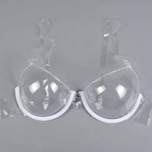 Fashion Clear Disposable Underwire Bra Women's Full Cup Push Up Bras 34B
