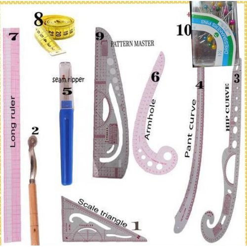 Pattern Maker Fashion Master Ruler Set of 7 Sewing Rulers Curves Fashion  Design