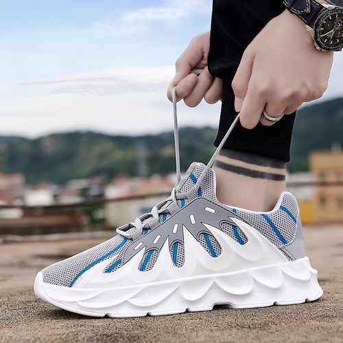 product_image_name-Fashion-Men Running Shoes Fashion Sneakers Lace Up White-1