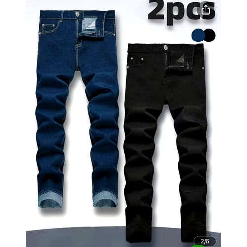 product_image_name-Fashion-Men's 2 In 1 Stretch Regular Fit Jeans-1