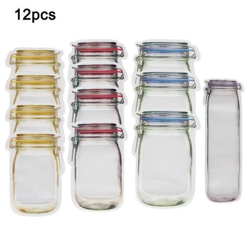 Generic Mason Jar Bottles Bags Zipper Lock Bags Food Airtight Seal Bag Reusable Multi size Food Storage Bags Snacks Sealed Bags 12 20pcs Jumia Nigeria