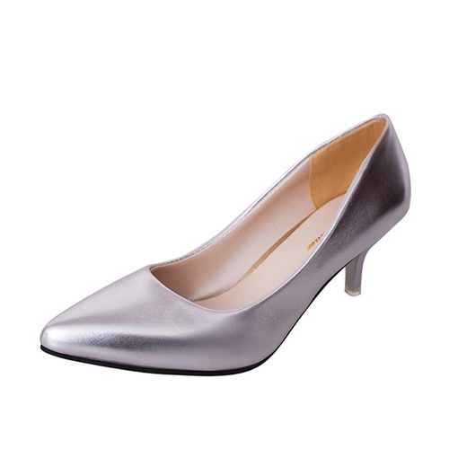 Fashion (style 2 Silver)Shoes Ladies Pumps Medium Heel Nude Sexy High Heels  Weeding Shoes Women Office JIN | Jumia Nigeria