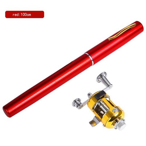 Generic 2023 Durable Folded Pocket Telescopic Mini Fishing Pole Pen Fishing  Rod Fishing Reel Trout Perch Tilapia With Reel Wheel