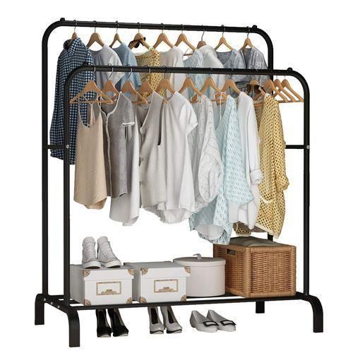 CYFAZA Garment Rack Freestanding Hanger Double Rods Clothing Rack