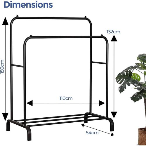 CYFAZA Garment Rack Freestanding Hanger Double Rods Clothing Rack - image 4