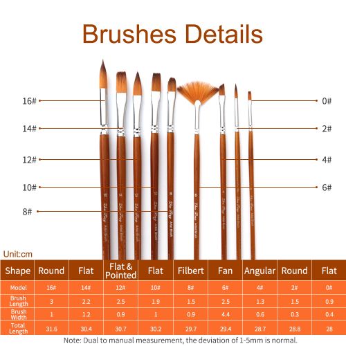 Cheap 9pcs Professional Paint Brushes Set Multipurpose Paintbrush