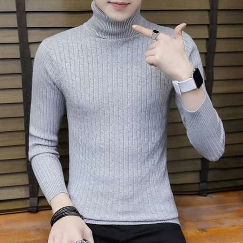 product_image_name-Fashion-Men's Fitted Unique  Long Sleeve Turtleneck Top-1