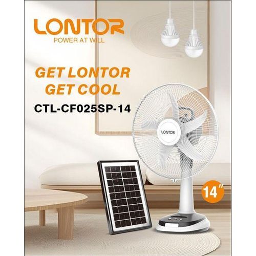 Generic  14 Inch Solar Rechargeable Fan Ctl-cf025sp-14